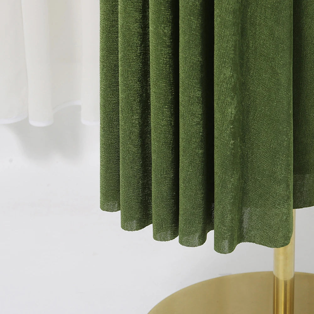 Slight stretch fabric, skirt detail of the olive green Layla Gathered maxi dress