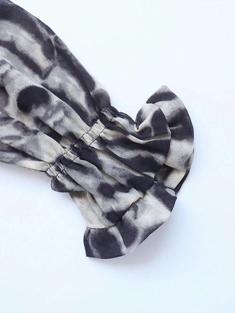 Women's modest leopard print petal sleeve