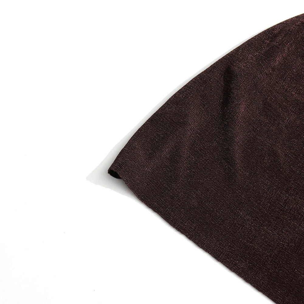 Slight stretch fabric, hem detail of Layla Gathered Brown maxi dress